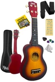 Midex UKX-901SB Sunburs Soprano Ukulele (Askı Çanta Metod Pena) - 1