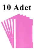 10 Adet A4 Pembe Telli Dosya 1 Paket Ekonomik Kaliteli Telli Dosya Ofis Büro Okul - 1