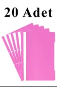 20 Adet A4 Pembe Telli Dosya 1 Paket Ekonomik Kaliteli Telli Dosya Ofis Büro Okul - 1