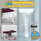Plastik Beyaz Renk Mobilya Zigon Çay Orta Sehpa Ayağı 40 cm Sehpası Ayak Lukens 1 Adet - 1
