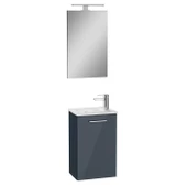 VitrA Mia 69582 Banyo Dolabı Takımı Seti Kapaklı 40 cm Parlak Antrasit - 1