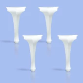 Plastik Beyaz Renk Lukens 40 cm Sehpa Ayağı Mobilya Zigon Çay Orta Sehpası Ayak 4 Adet - 6