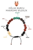 Oğlak Burcu Taşlarından Oluşan Doğal Taş Makrome Bileklik 8 mm Küre Kesim - Burç Bilekliği thumbnail 1