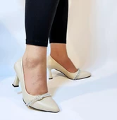 Fiyra 7051 nml Bej Taşlı Kadeh 7cm Topuklu Bayan Stiletto Ayakkabı - 3
