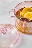 Tilbe Home 2 Adet Borosilikat Cam Tencere 1500ml Kalp Figürlü Isıya Dayanıklı Pembe Pink Kapaklı Tencere Seti - 6