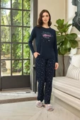 Aydoğan Kadın Hira Lyocell Shine Bright Lacivert Pijama Takım 0617 - 2