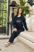 Aydoğan Kadın Hira Lyocell Shine Bright Lacivert Pijama Takım 0617 - 1