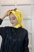 Aker Sezonsuz Tek Renk Tivil İpek Eşarp İE6052713  SARI thumbnail 2