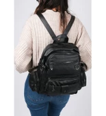 Monalisa Home Kadın Çok Bölmeli Yıkama Deri Sırt Çanta thumbnail 3