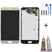 TE Samsung A8 2016 A810F Uyumlu Lcd Ekran Gold + Montaj Kiti - 1