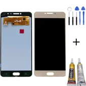 TE Samsung C7 C7000 Uyumlu Lcd Ekran Gold + Montaj Kiti - 1