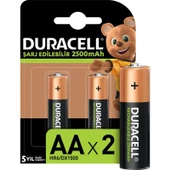 Duracell Şarjlı Kalem Pil (AA) 2500 MAH 1,2 V 2 Lİ - 1