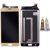 TE Samsung J7 Prime G610F Uyumlu OLED Lcd Ekran Gold + B7000 - 1