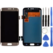 TE Samsung S6 Edge G925 Uyumlu Lcd Ekran Gold + Tamir Seti - 1