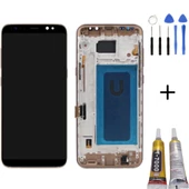 TE Samsung S8 Plus G955F Uyumlu Çıtalı OLED Lcd Ekran Gold - 1