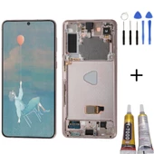 TE Samsung S21 Plus 5G G996 Uyumlu Çıtalı Lcd Ekran Gold Full Set - 1