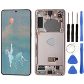 TE Samsung S21 Plus 5G G996 Uyumlu Çıtalı OLED Lcd Ekran Gold - 1