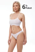 Malabadi 186 6'Lı Paket Kadın Modal Düşük Bel Iz Yapmayan String & Tanga thumbnail 11