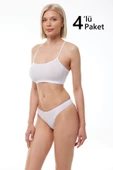 Malabadi 186 4'Lü Paket Kadın Modal Düşük Bel Iz Yapmayan String & Tanga thumbnail 11