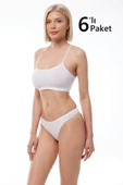 Malabadi 186 6'Lı Paket Kadın Modal Düşük Bel Iz Yapmayan String & Tanga thumbnail 1