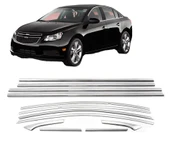 Chevrolet Cruze Uyumlu Cam Çerçevesi 12 Parça Krom SD 2009 - 2016 Arası Modeller İçin thumbnail 2