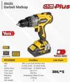 RTRMAX X-LION RTX3020 AKÜLÜ DARBELİ MATKAP KÖMÜRSÜZ 150Nm 2X4Ah PLUS AKÜ HIZLI ŞARJ - 2