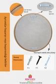 MONTESEV  Safir Ham Ahşap Boyanabilir Dekoratif Ayna Yuvarlak Ayna Işlemeli Ahşap Duvar Aynası Tekli - 56 Cm - 6