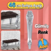 Zade Plastik Sehpa Ayağı 46 cm Gümüş Gri Renk 1 Adet Mobilya Zigon Çay Orta Sehpası Ayak Bağlantı - 1