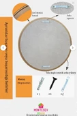 MONTESEV  Safir Antik İşlemeli Ahşap Dekoratif Ayna Yuvarlak Ayna Duvar Aynası Banyo Lavabo Aynası - 56 Cm - 8