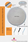MONTESEV  Safir Elit Dekoratif Ayna Yuvarlak Ayna Işlemeli Ahşap Duvar Aynası Üçlü / 69 - 56 - 43 Cm - 7