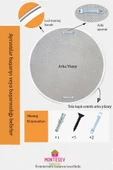 MONTESEV  Safir Byaz Dekoratif Ayna Yuvarlak Ayna Işlemeli Ahşap Duvar Aynası Tekli - 69 Cm - 7