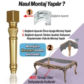 Star Plastik Sehpa Ayağı 44 cm Altın Renk Orta Ayak Zigon Sehpa Mobilya Masa Ayakları 1 Adet Gold - 5