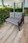 Pimango Pielize Tekli Bahçe Mobilyası,balkon Mobilyası 2'li 60x120cm Gri - 1