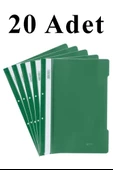 20 Adet A4 Yeşil Telli Dosya 1 Paket Ekonomik Kaliteli Telli Dosya Ofis Büro Okul - 1