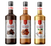Nish Çikolata, Karamel, Vanilya Aromalı Şurup 3'lü Set (3 x 700ml) - Cam Şişe - 1