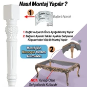 Star Plastik Sehpa Ayağı 44 cm 4 Adet Beyaz Renk Orta Ayak Zigon Sehpa Mobilya Masa Ayakları Beyaz thumbnail 5