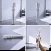 Star Plastik Sehpa Ayağı 44 cm 4 Adet Beyaz Renk Orta Ayak Zigon Sehpa Mobilya Masa Ayakları Beyaz thumbnail 7