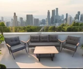 Pimango Pi Locca Bahçe Ve Balkon Mobilyası Antrasit 3+1+1 Sehpalı - 2