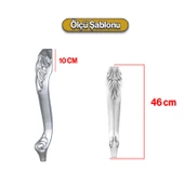 Zade Plastik Sehpa Ayağı 46 cm Gümüş Gri Renk 4 Adet Mobilya Zigon Çay Orta Sehpası Ayakları - 2