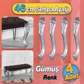 Zade Plastik Sehpa Ayağı 46 cm Gümüş Gri Renk 4 Adet Mobilya Zigon Çay Orta Sehpası Ayakları - 1