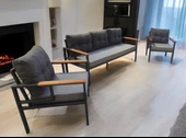 Pimango Pi Elize Bahçe Ve Balkon Mobilyası Gri Antrasit 3+1+1 - 3