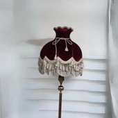 Klasik Lambader Bronz Ayak Bordo Başlık 170cm. - 2