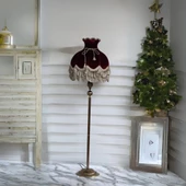 Klasik Lambader Bronz Ayak Bordo Başlık 170cm. - 1