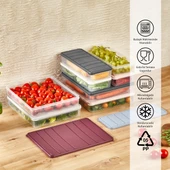 4 Adet 2,25 Lt. Nora Organizer Buzdolabı Buzluk Düzenleyici Saklama Kabı thumbnail 8