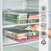 4 Adet 2,25 Lt. Nora Organizer Buzdolabı Buzluk Düzenleyici Saklama Kabı thumbnail 6