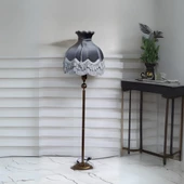 Klasik Lambader Bronz Ayak Gri Başlık 170CM. - 1