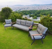 Pimango Pi Locca Bahçe Ve Balkon Mobilyası Gri 3+1+1 - 1