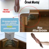 Zade Plastik Sehpa Ayağı 46 cm Ahşap Desenli Renk 4 Adet Mobilya Zigon Çay Orta Sehpası Ayakları - 4