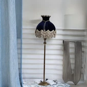Klasik Lambader Bronz Ayak Lacivert Başlık 170cm. - 1