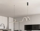 Dalgalı Minimal / 120 cm / Sarkıt Avize / 3 Renk Işık / Antrasit Gövde / 3 Yıl Garanti - 2